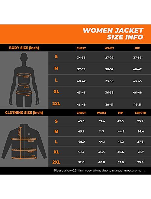 ORORO Women's Heated Jacket with Battery Pack and Detachable Hood, Heating Jacket for Outdoor Hunting Hiking