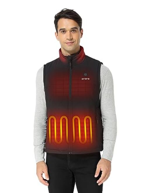ORORO Men's Heated Quilted Vest with Battery Pack, Lightweight Quilted Heating Vest