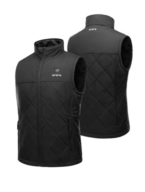 ORORO Men's Heated Quilted Vest with Battery Pack, Lightweight Quilted Heating Vest