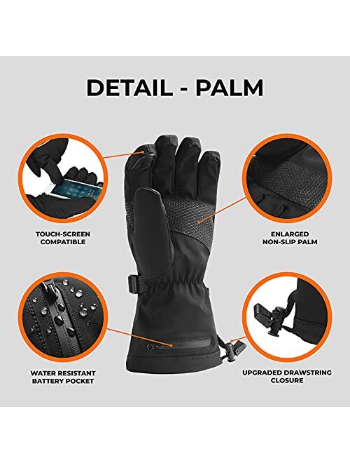 ORORO Heated Gloves for Women and Men, Rechargeable Heated Motorcycle Gloves, Battery Gloves for Skiing and Arthritis Hands
