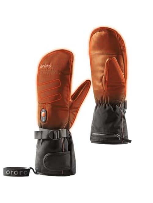 ORORO Heated Mittens for Women and Men, Rechargeable Heated Gloves for Skiing Hiking and Arthritic Hands