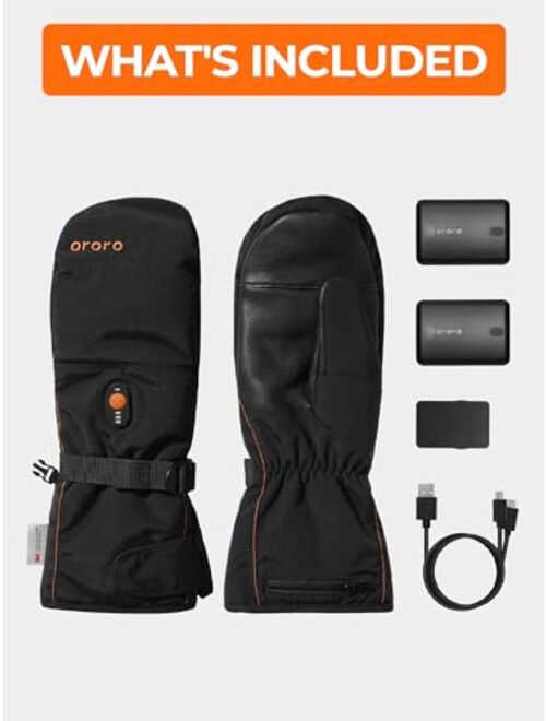 ORORO Heated Mittens for Women and Men, Rechargeable Heated Gloves for Skiing Hiking and Arthritic Hands