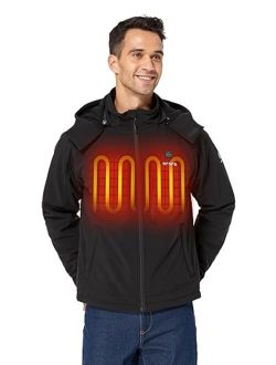 [Upgraded Battery] Men's Heated Jacket with Battery Pack and Removable Hood