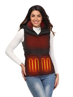 Women's Heated Vest with 90% Down Insulation and Detachable Hood (Battery Included)