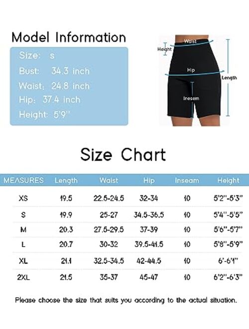 THE GYM PEOPLE Women's High Waisted Bermuda Workout Shorts Long Hiking Running Shorts with Zipper Pockets