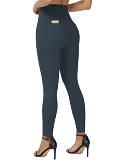 Women's Casual Yoga Leggings High Waisted Tummy Control Workout Pants with 4 Pockets