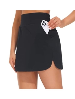 Women's Golf Skort Tennis High Waist Lightweight Athletic Casual Skirts Built-in Shorts with 4 Pockets