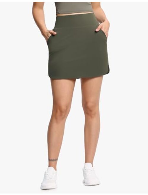 THE GYM PEOPLE Women's Golf Skort Tennis High Waist Lightweight Athletic Casual Skirts Built-in Shorts with 4 Pockets