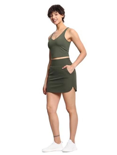 THE GYM PEOPLE Women's Golf Skort Tennis High Waist Lightweight Athletic Casual Skirts Built-in Shorts with 4 Pockets