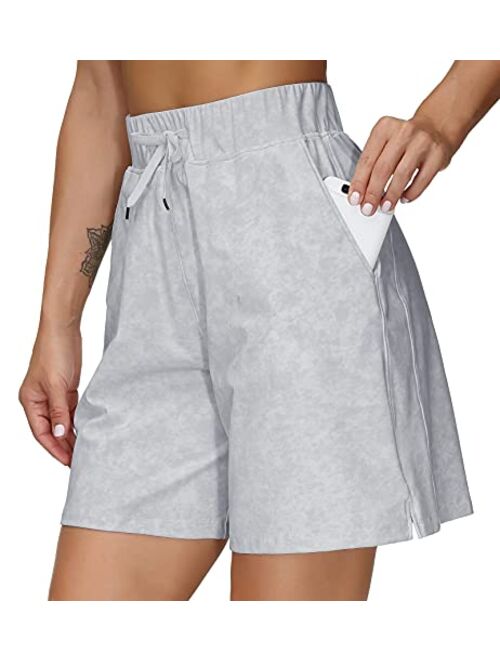THE GYM PEOPLE Womens' Running Shorts with Loose Fit Drawstring and Deep Pockets