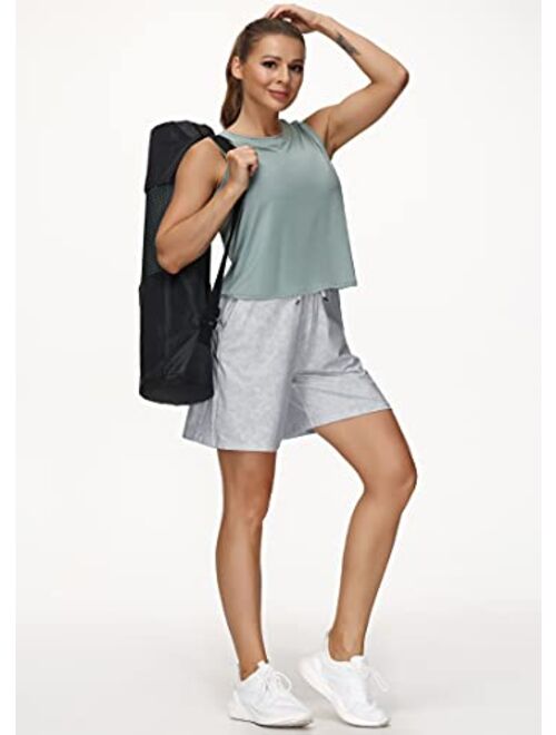 THE GYM PEOPLE Womens' Running Shorts with Loose Fit Drawstring and Deep Pockets