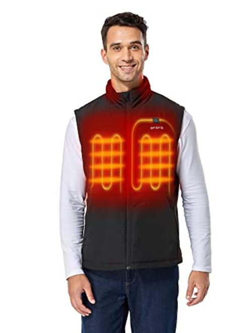 ORORO [Upgraded Battery] Men's Heated Golf Vest with Zip-off Sleeves, Lightweight Heated Jacket for Golf with Battery Pack