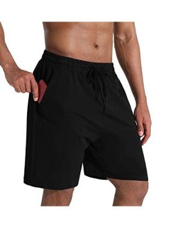 Men's Lounge Shorts with Deep Pockets Loose-fit Jersey Shorts for Running,Workout,Training, Basketball