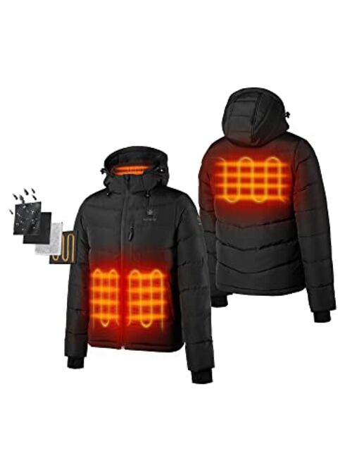 ORORO [Upgraded Battery] Men's Heated Down Jacket with Battery and 90% Down Insulation