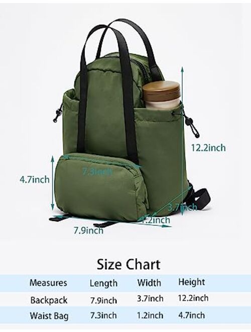 THE GYM PEOPLE Lightweight Mini Backpacks Womens Waterproof Travel Daypack Small Cute Crossbody Sling Bags