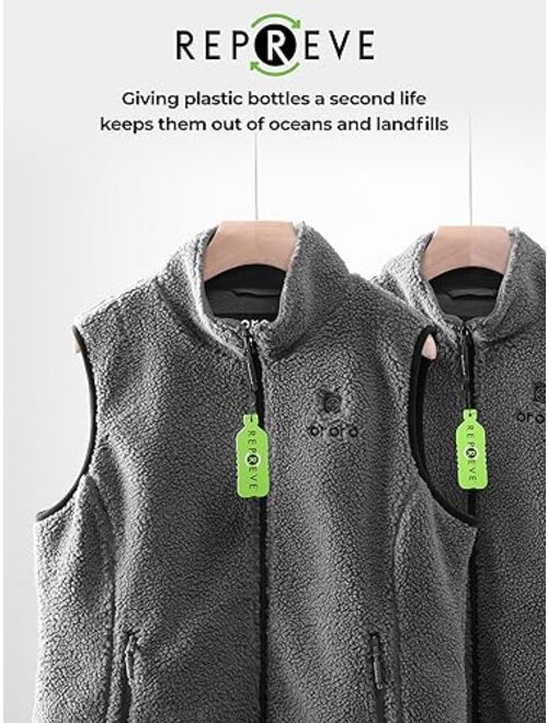 ORORO Women's Heated Recycled Fleece Vest with Battery Pack