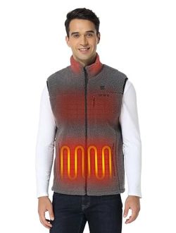 [Upgraded Battery] Men's Heated Recycled Fleece Vest with Battery Pack