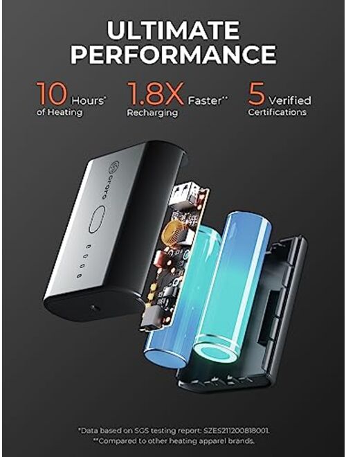 ORORO [Upgraded Battery] Men's Heated Recycled Fleece Vest with Battery Pack