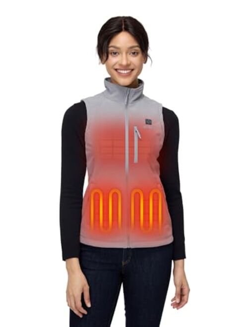 ORORO Women's Heated Softshell Vest with Battery Pack, Lightweight Soft Shell Heated Vest