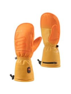 Leather Heated Mittens for Men and Women, Heated Chopper Mittens with Rechargeable Battery for Outdoor Work