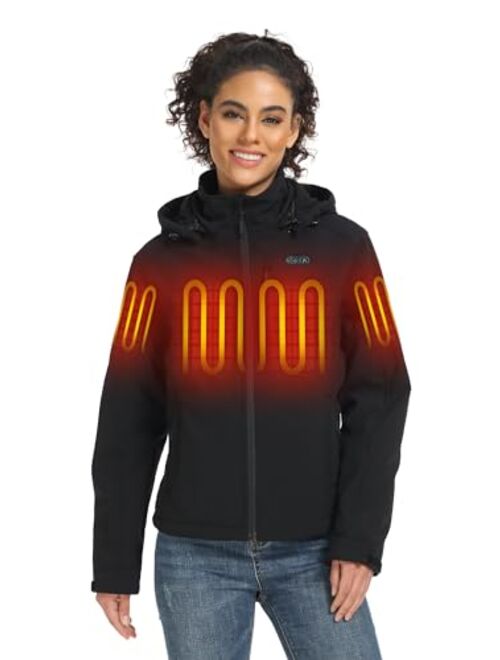 ORORO [Upgraded Battery] Women's Dual Control Heated Jacket with 5 Heat Zones, Up to 20 Hours of Warmth