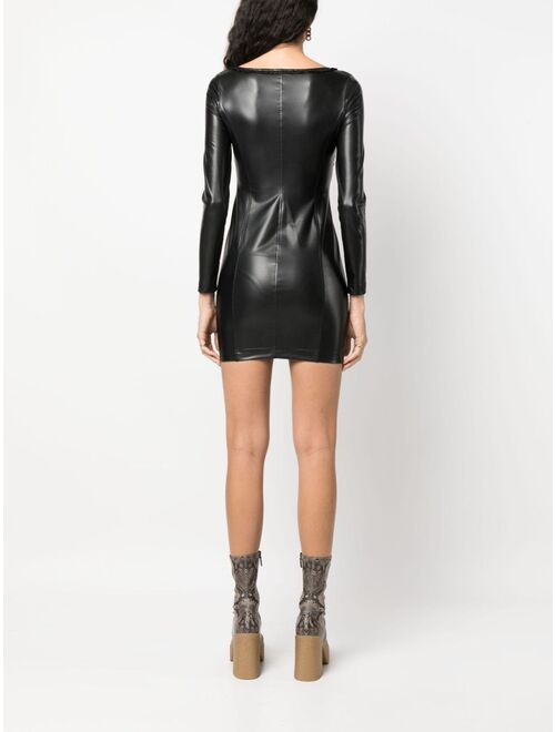 PINKO ruched faux-leather dress