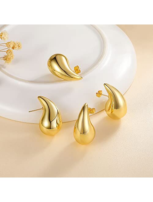 Luxejew Gold Earrings for Women Girls,14K Gold Plated Lightweight Gold Hoop Earrings Hypoallergenic Earrings for Women Trendy Fashion Jewelry Gifts