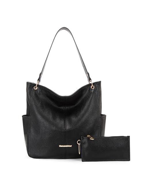 Montana West Stone Washed Leather Hobo Purses for Women Soft Top Handle Shoulder Bag with Wallet 2PCS Set