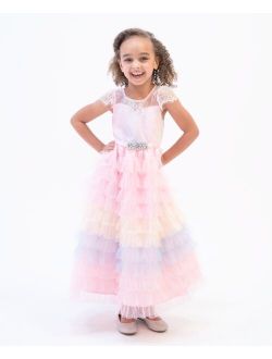 RARE EDITIONS Toddler Girls Short Sleeve Tiered Ombre Party Dress