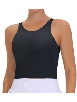 Women's Sports Bra Sleeveless Workout Tank Tops Running Yoga Cropped Tops with Removable Padded