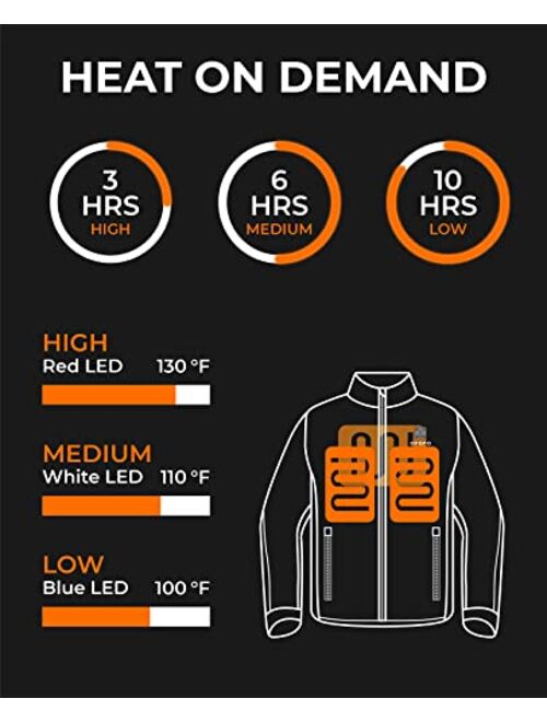 ORORO [Upgraded Battery] Women's Slim Fit Heated Jacket with Battery and Detachable Hood