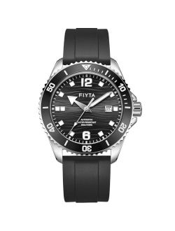 FIYTA Yachtsman Men's Diver Watch, Automatic Stainless Steel Watches for Men, 300M Water Resistant, 3-Hand Date, Luminous, Rotating Bezel, 43.4mm