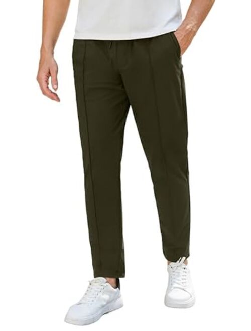 JMIERR Mens Casual Pants Drawstring Golf Pants Slim-Fit Track Jogging Sweatpants Pants Stretch Joggers Pants for Men