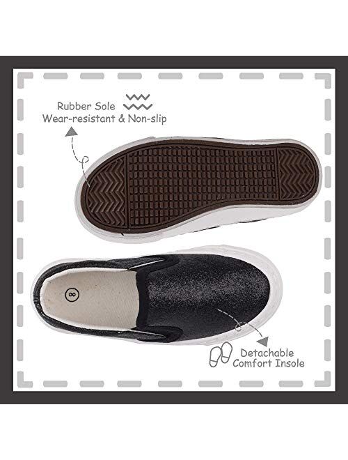 Toandon Toddler Kids Sparkle Sequins Glitter Sneakers Age 2-10