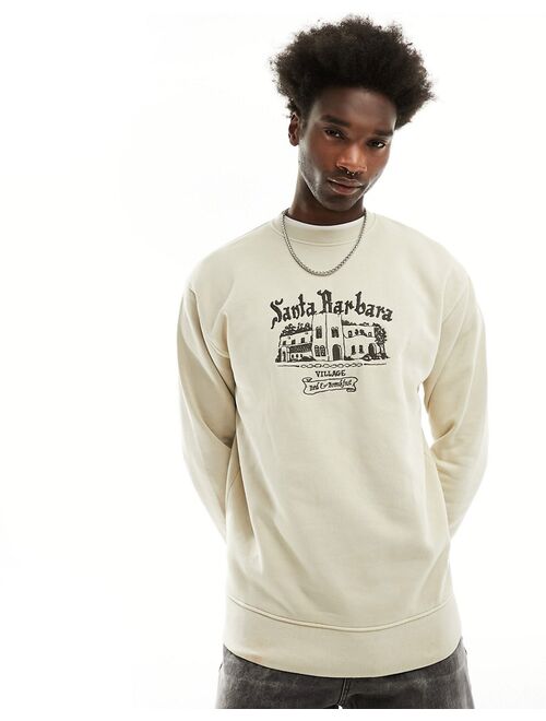 Pull&Bear Santa Barbara sweatshirt in ecru