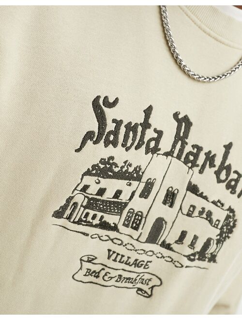 Pull&Bear Santa Barbara sweatshirt in ecru