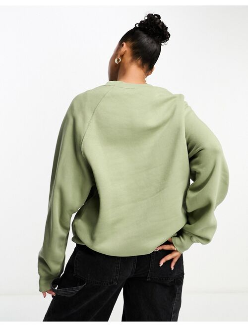 Pull&Bear oversized sweatshirt in washed khaki