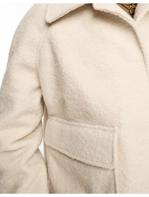 Pull&Bear wool cropped coat in ecru