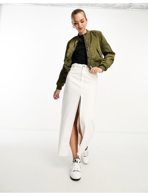 Pull&Bear bomber jacket in khaki green