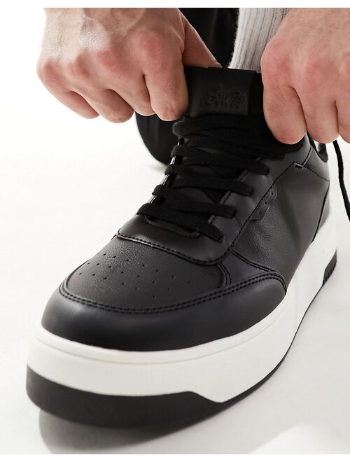 Pull&Bear chunky ridged sole sneakers in black