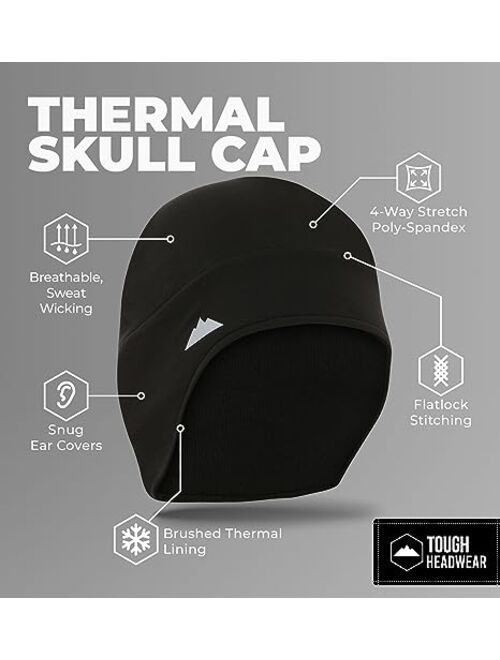 Tough Headwear Helmet Liner Skull Cap - Thermal Retention & Moisture Wicking, for Running, Skiing & Winter Sports
