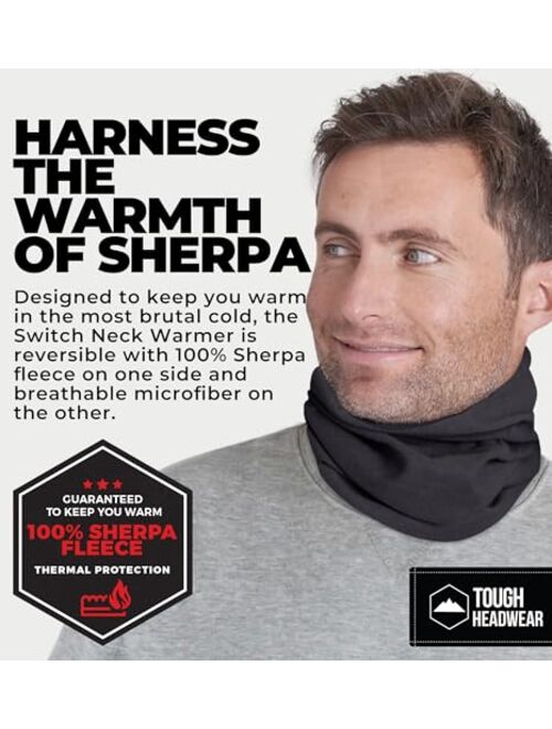 Tough Headwear Neck Warmer - Winter Fleece Neck Gaiter& Fleece Neck Warmer - Ski Gaiter for Men - Reversible Neck Gaiter