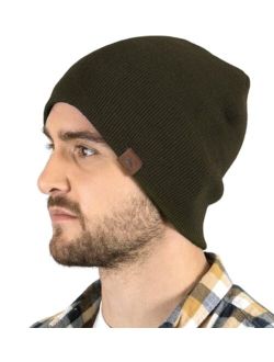 Tough Headwear Knit Beanie Winter Hat for Men and Women-Toboggan Cap for Cold Weather - Warm Ribbed Stocking Hat, Skate Cap