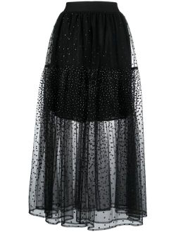 crystall-embellished tulle skirt