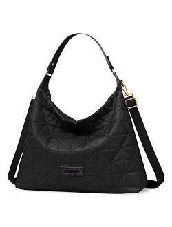 Wrangler Quilted Hobo Purses and Handbags for Women Shoulder Crossbody Bags