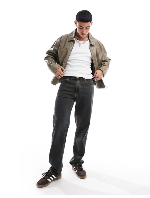 Pull&Bear straight leg jeans in washed brown