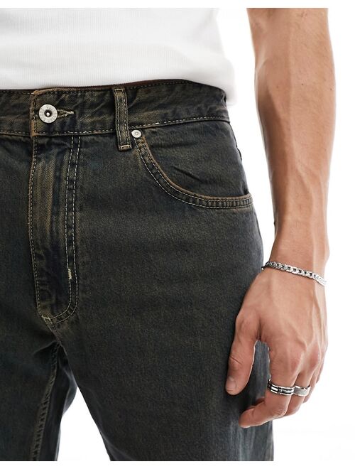 Pull&Bear straight leg jeans in washed brown