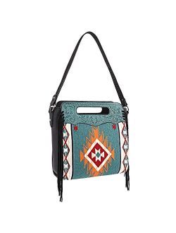 Aztec Tapestry Collection Tote Bag Western Shoulder Handbag and Crossbody Purse for Women