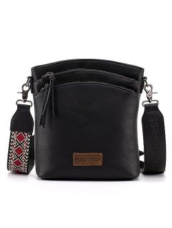 Multiple Compartment CCW Pocket Crossbody Bag With Guitar Strap