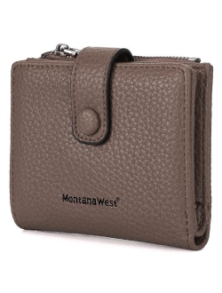 Women's Wallet Slim Bifold Card Holder RFID Blocking with Zipper Coin Pocket MWC-W804BR